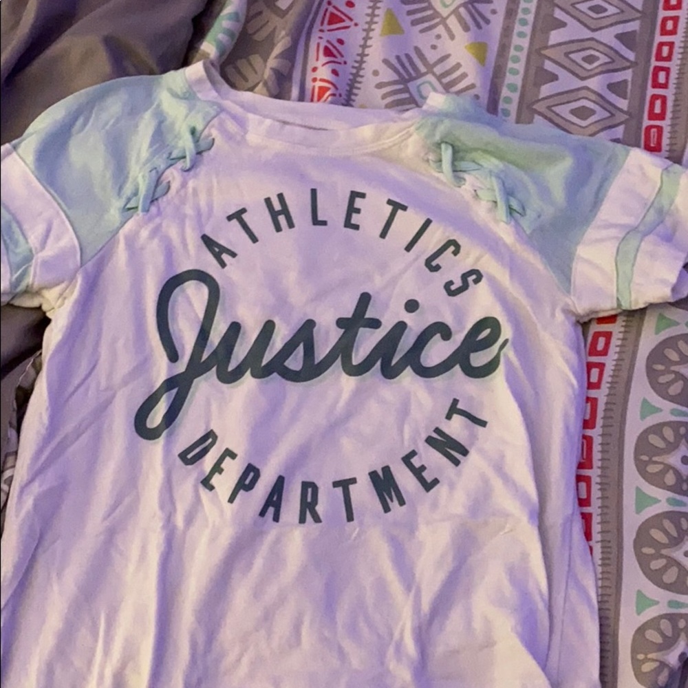 justice teal top